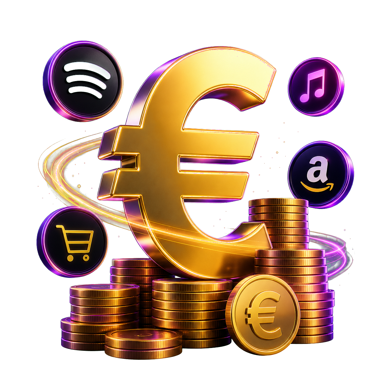 Monetisation musicale avec euro et pieces